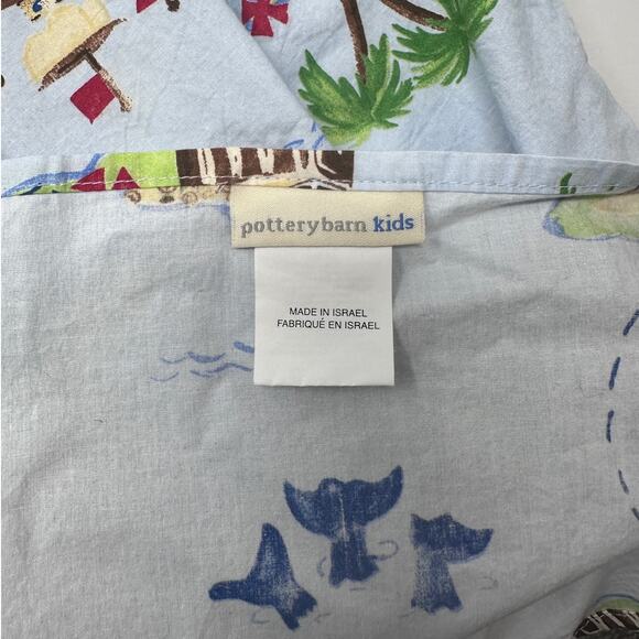 RETIRED Pottery Barn Kids Treasure Cove TWIN FLAT SHEET - Picture 4 of 5